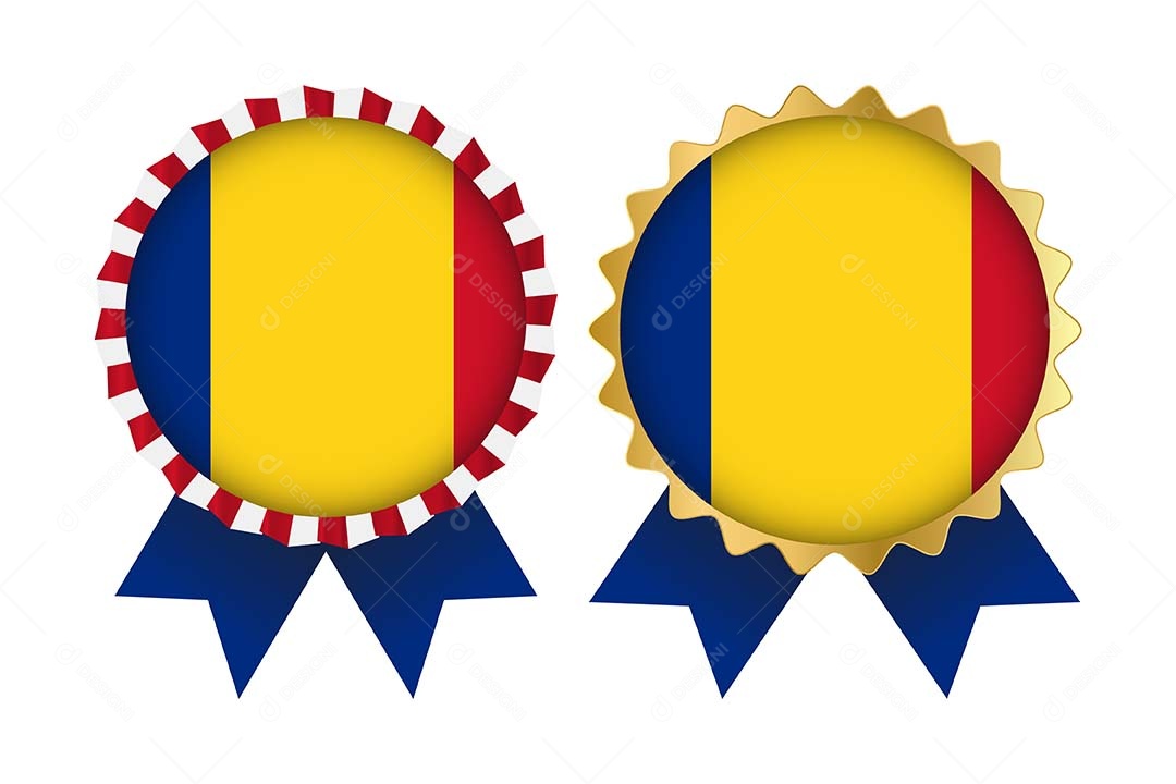 Medalha da Bandeira da Romênia Ilustração Vetor EPS