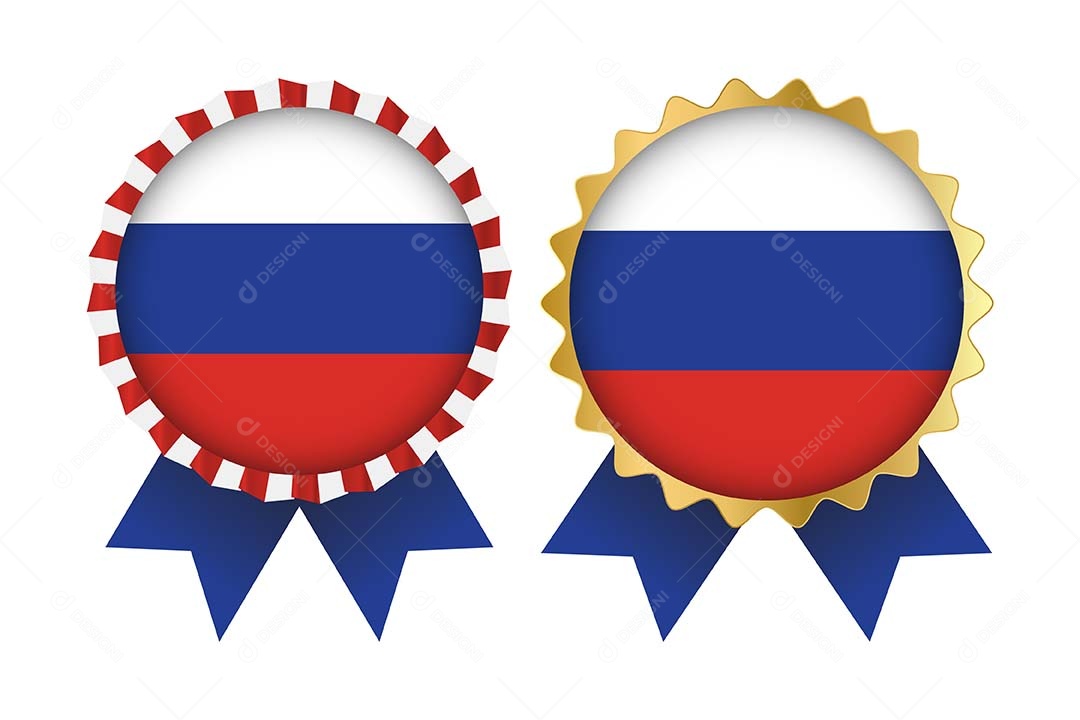 Medalha da Bandeira da Rússia Ilustração Vetor EPS