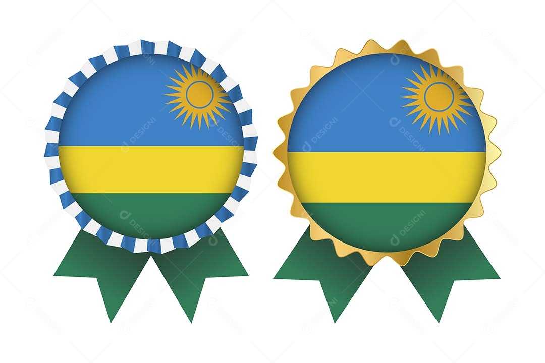 Medalha da Bandeira de Ruanda Ilustração Vetor EPS