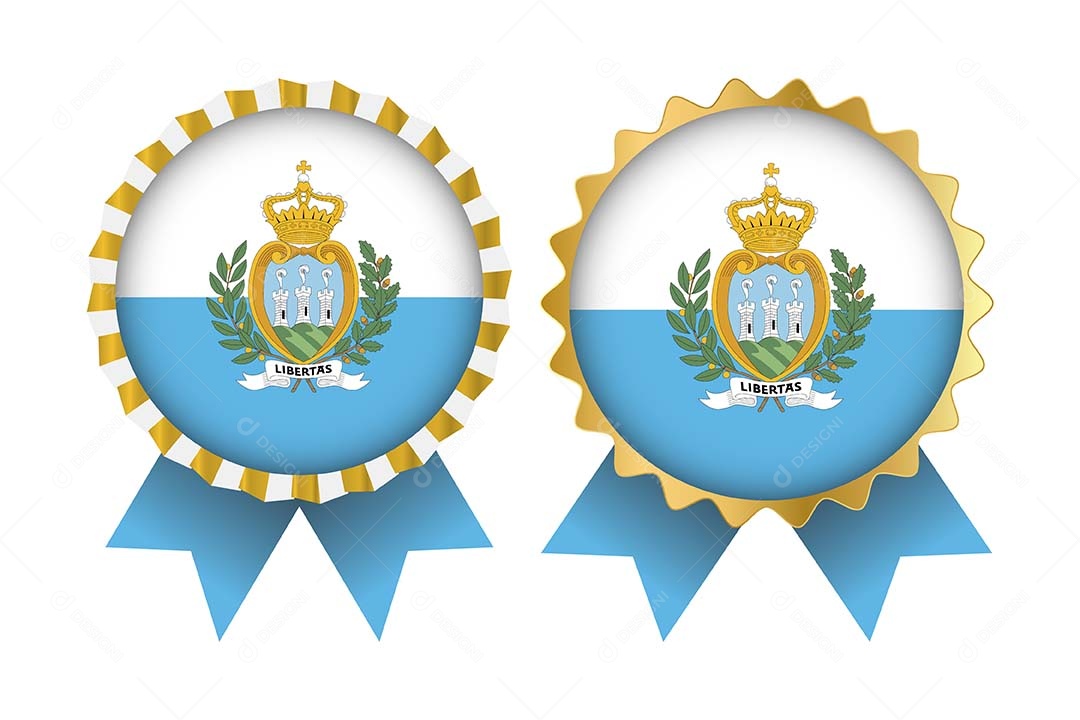 Medalha da Bandeira de São Marino Ilustração Vetor EPS