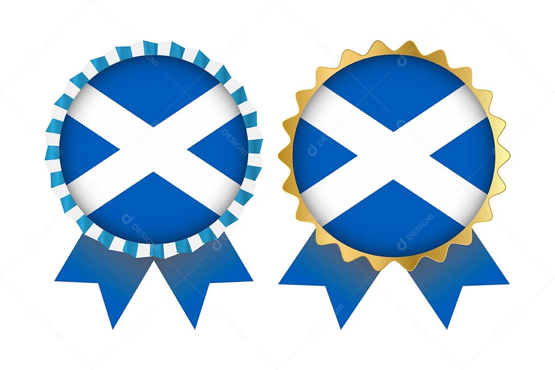 Medalha da Bandeira da Escócia Ilustração Vetor EPS