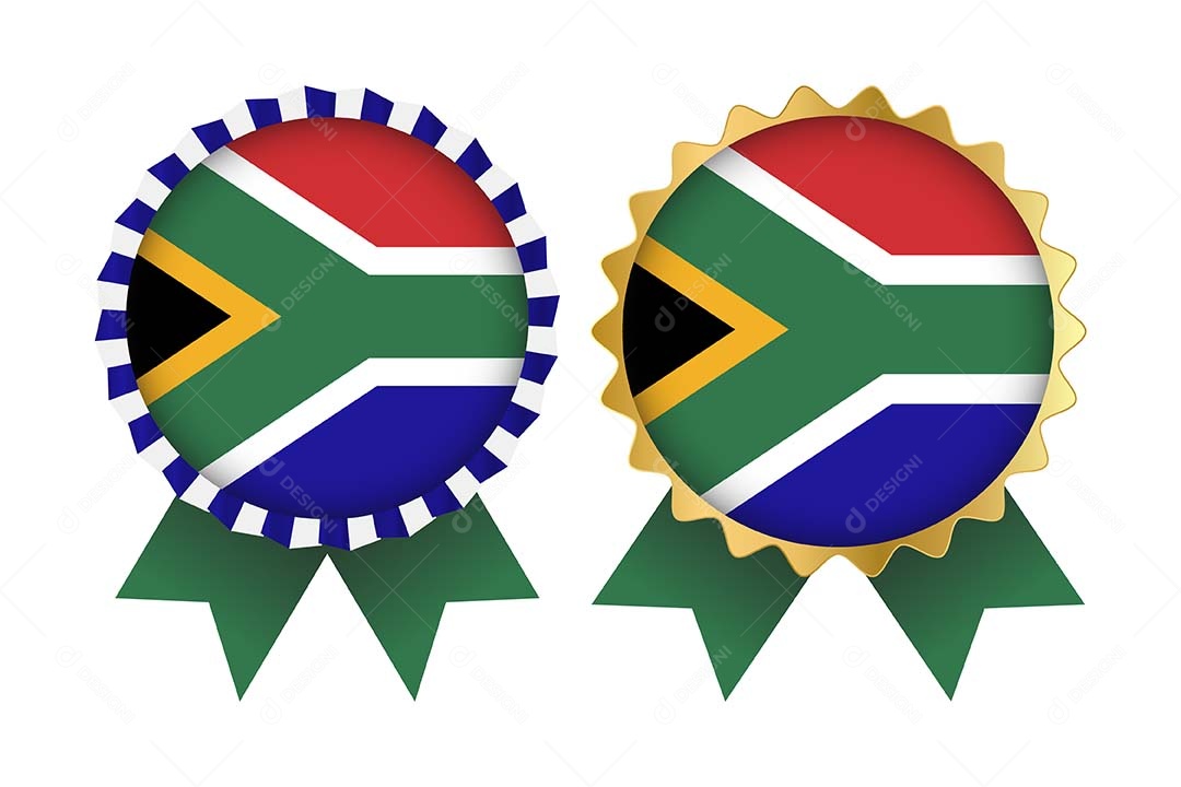 Medalha da Bandeira da África do Sul Ilustração Vetor EPS