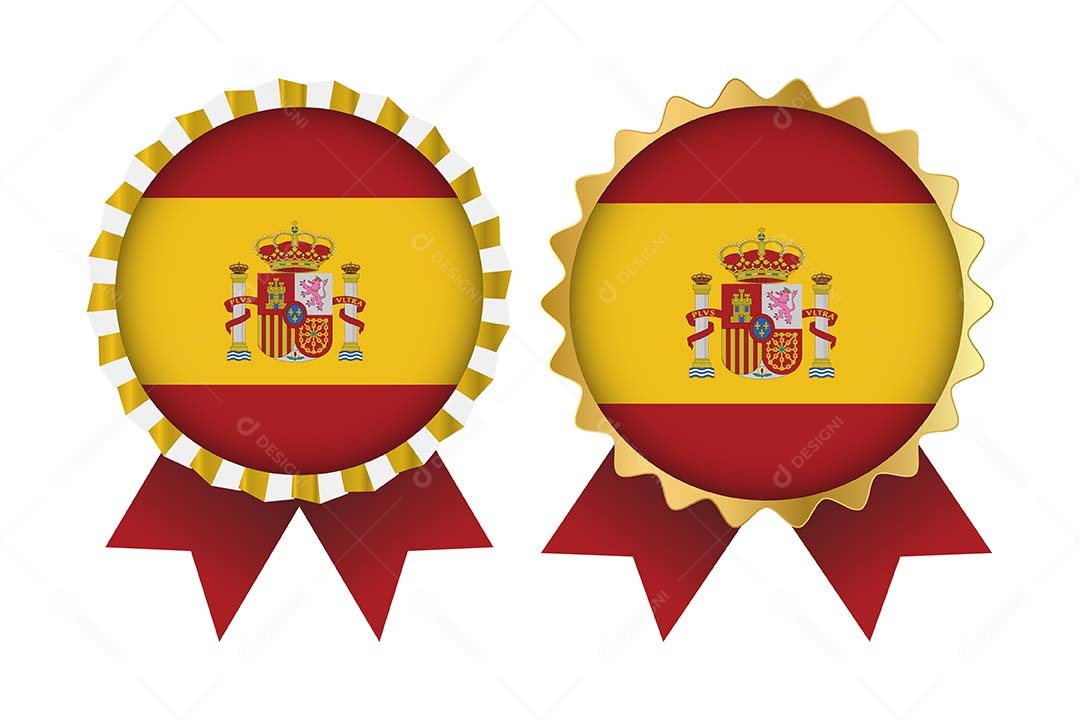 Medalha da Bandeira da Espanha Ilustração Vetor EPS