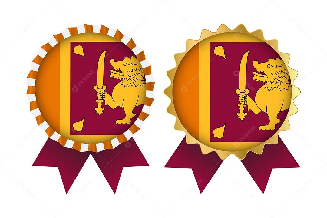 Medalha da Bandeira de Sri Lanka Ilustração Vetor EPS