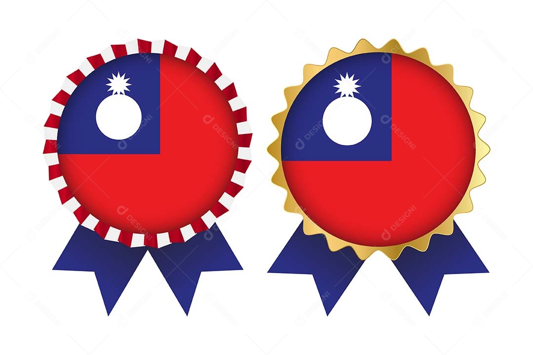 Medalha da Bandeira de Taiwan Ilustração Vetor EPS