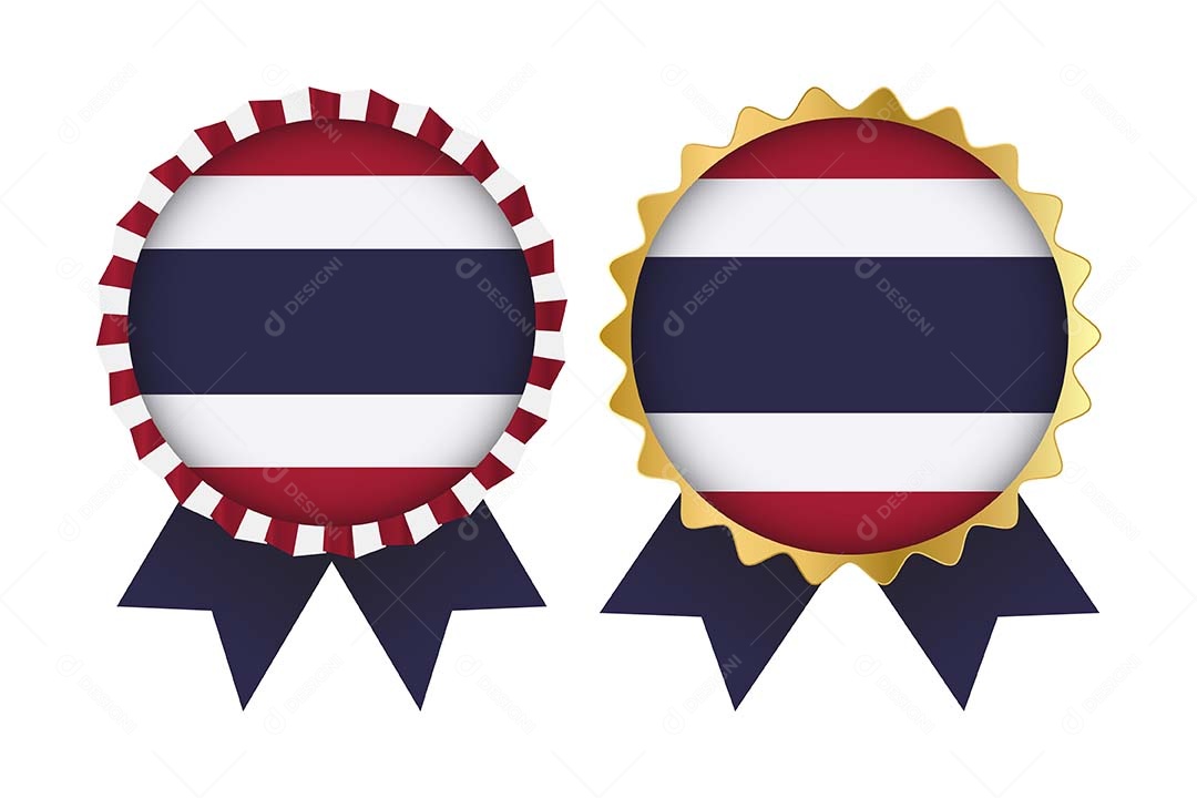 Medalha da Bandeira da Tailândia Ilustração Vetor EPS