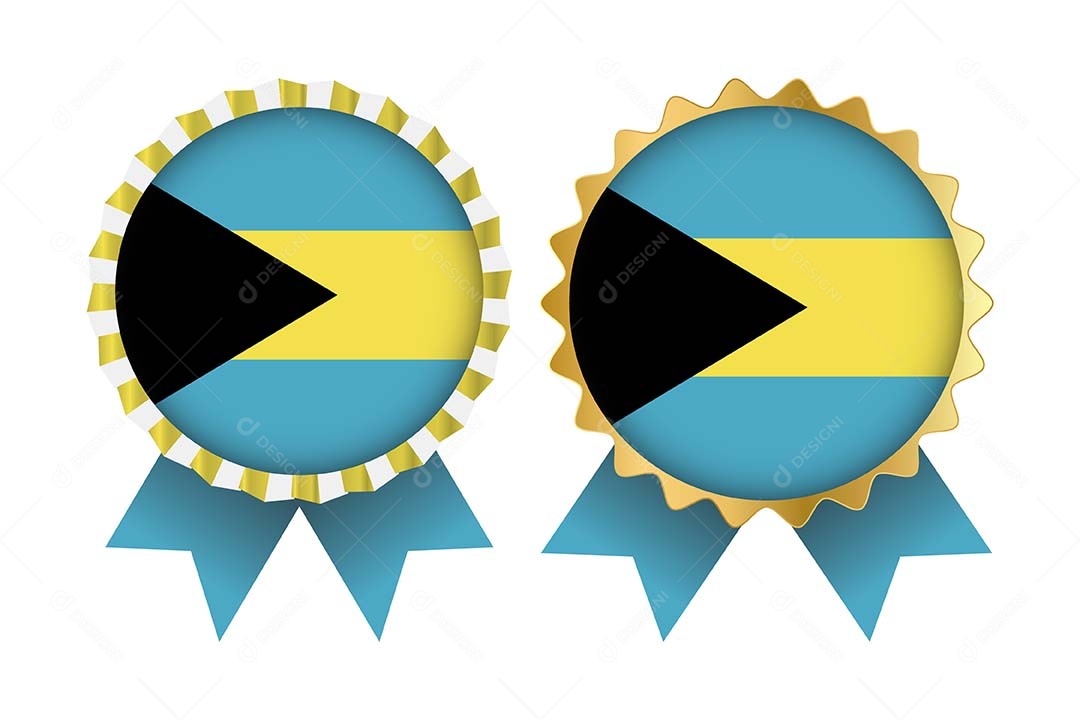 Medalha da Bandeira das Bahamas Ilustração Vetor EPS