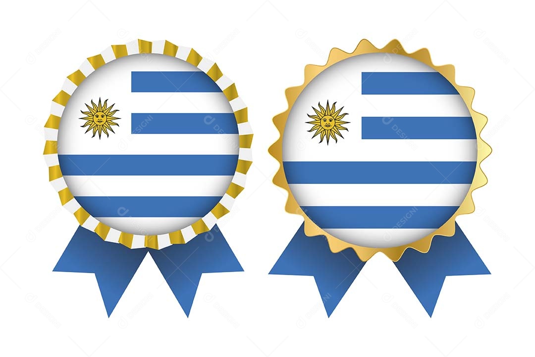 Medalha da Bandeira do Uruguai Ilustração Vetor EPS