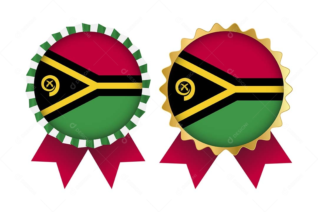 Medalha da Bandeira de Vanuatu Ilustração Vetor EPS