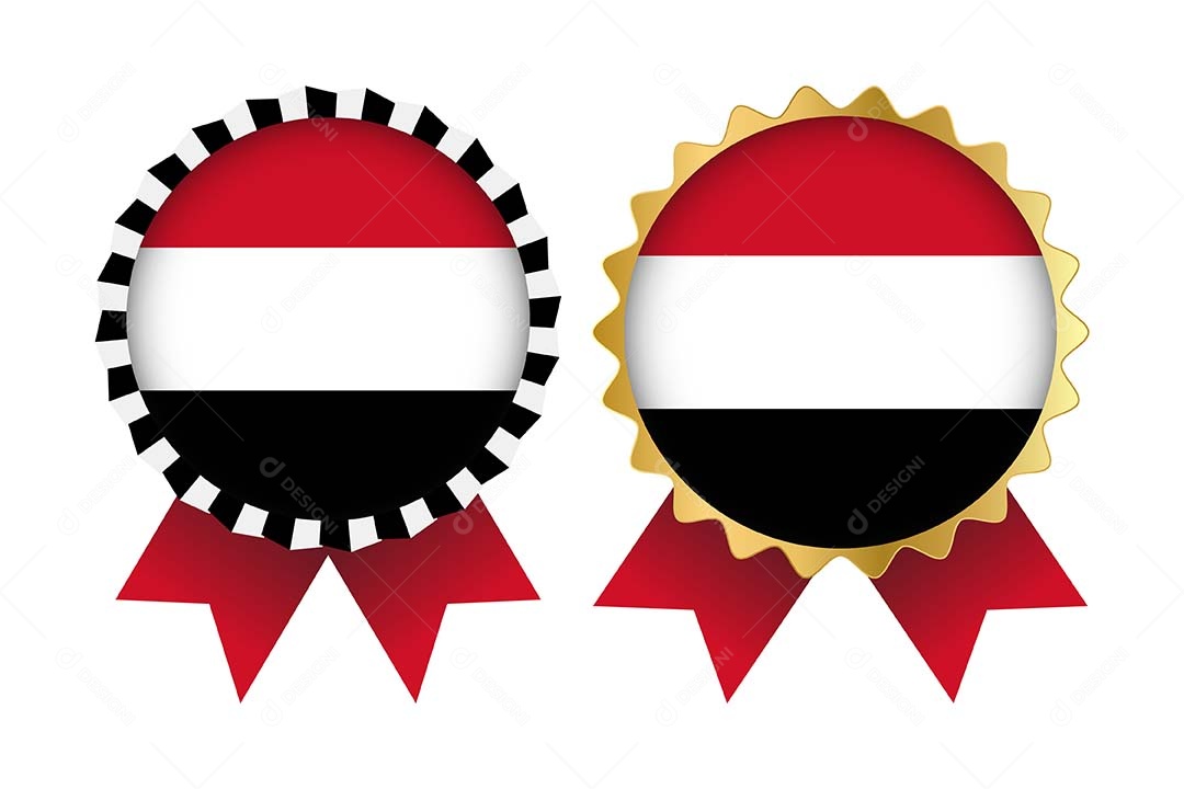 Medalha da Bandeira do Iémen Ilustração Vetor EPS