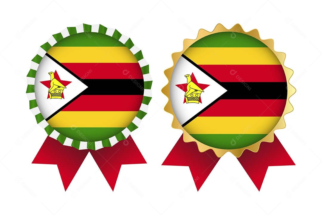 Medalha da Bandeira do Zimbabwe Ilustração Vetor EPS