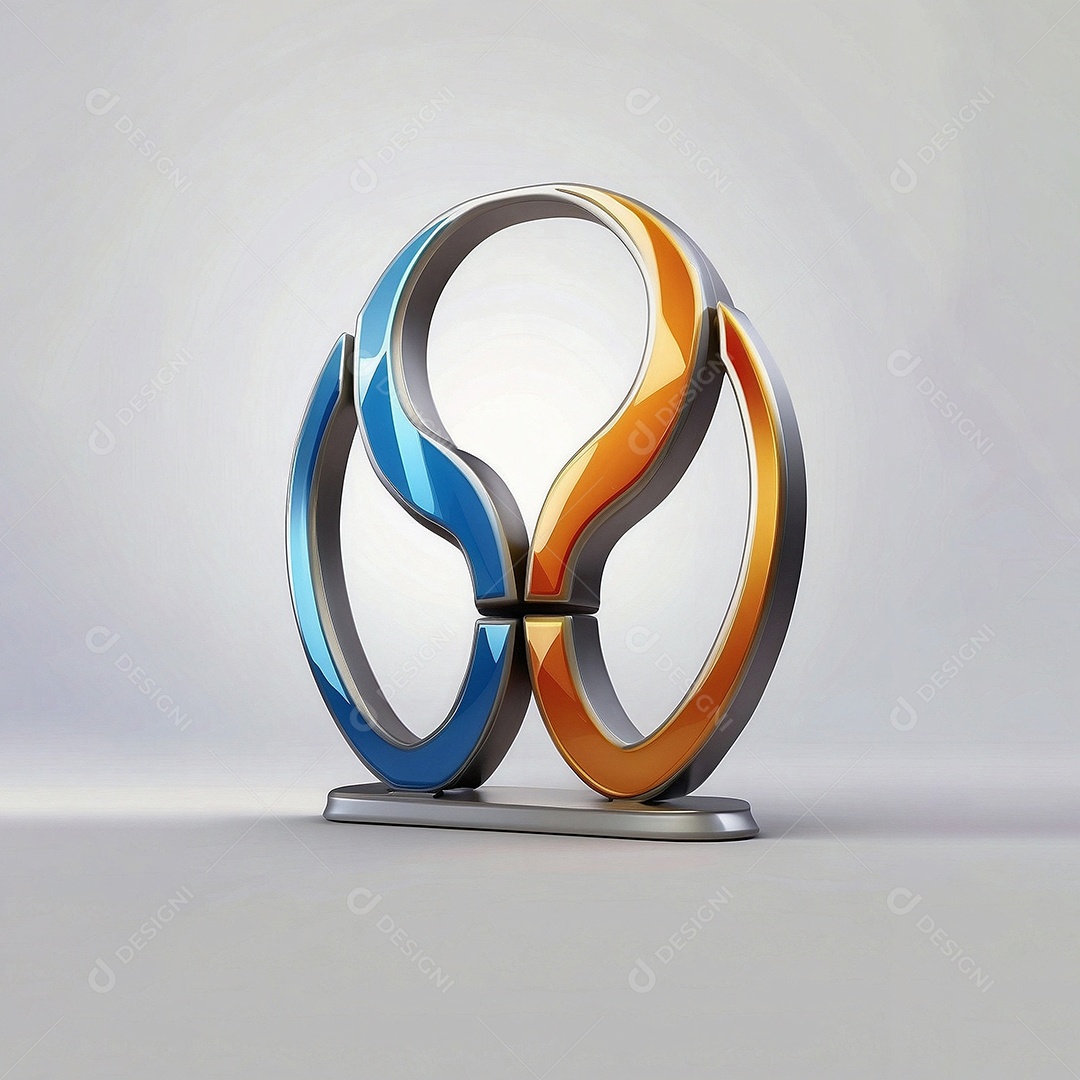 Olimpíadas renderização 3D do troféu esportivo olímpico conceito sobre fundo branco isolado