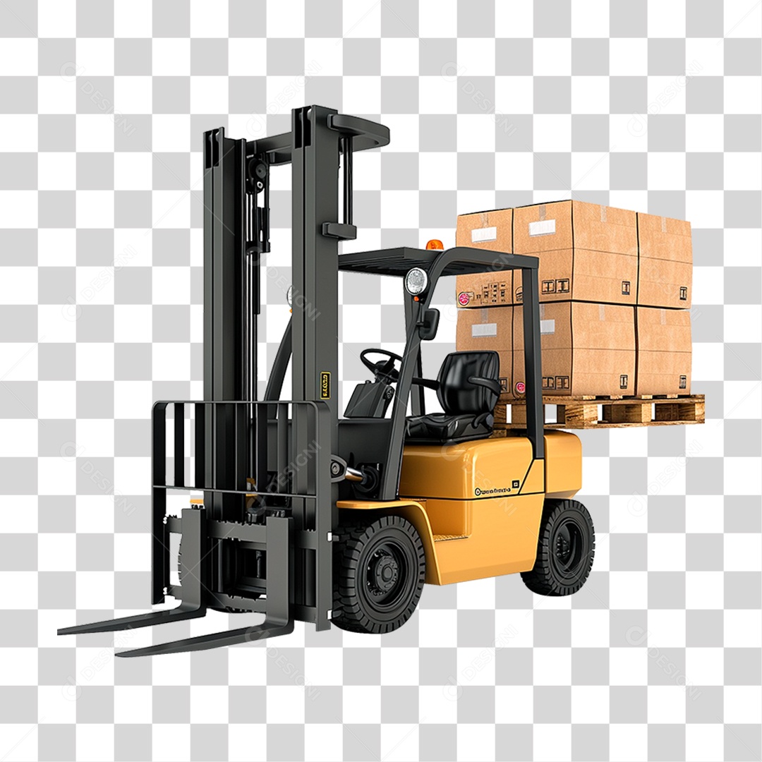Empilhadeira Amarela PNG Transparente