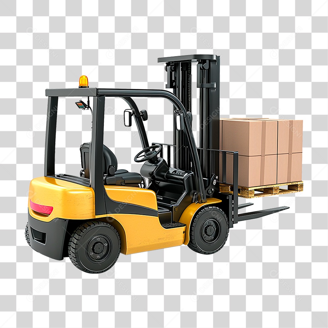 Empilhadeira Amarela PNG Transparente