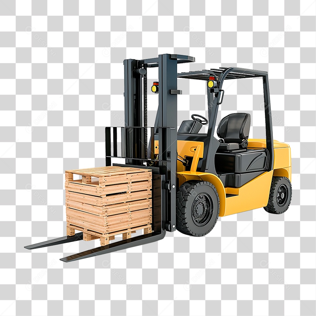 Empilhadeira Amarela PNG Transparente