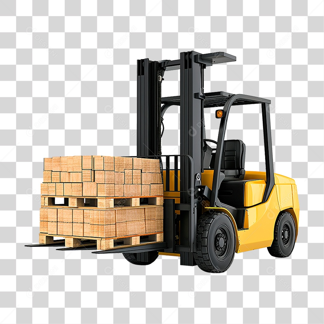 Empilhadeira Amarela PNG Transparente