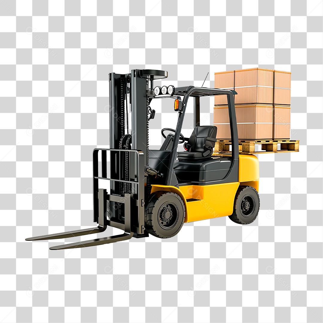Empilhadeira Amarela PNG Transparente