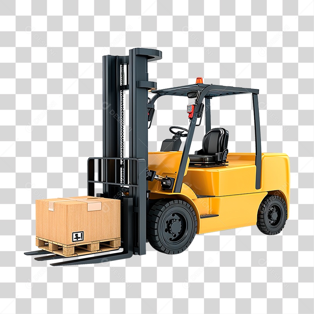 Empilhadeira Amarela PNG Transparente