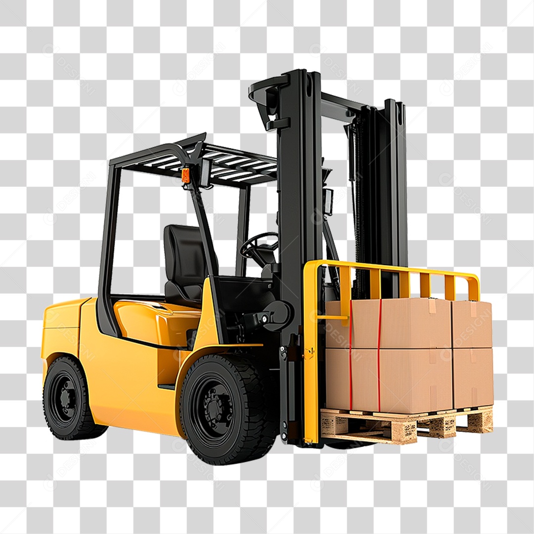 Empilhadeira Amarela PNG Transparente