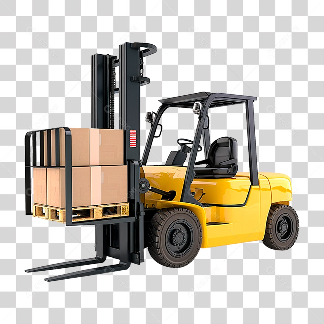Empilhadeira Amarela PNG Transparente