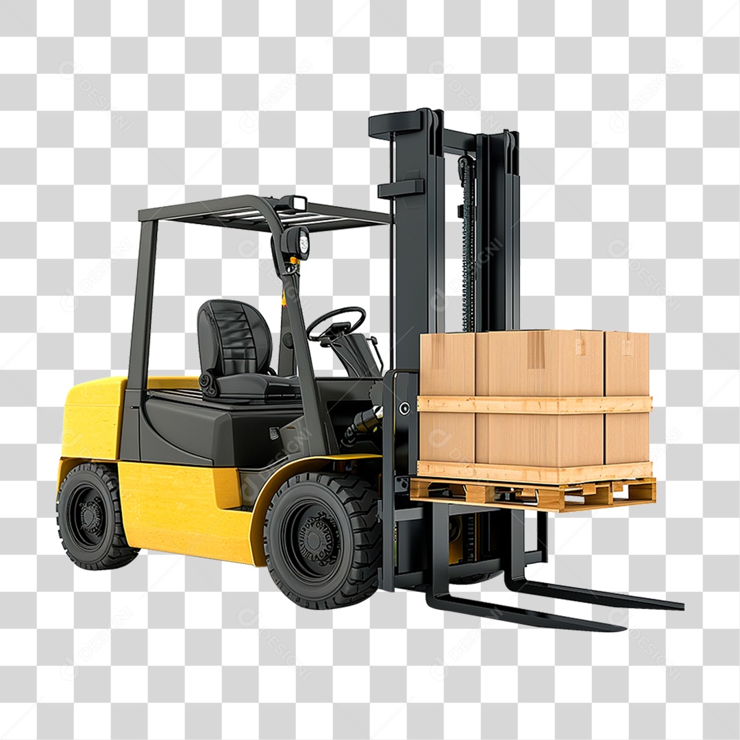 Empilhadeira Amarela PNG Transparente