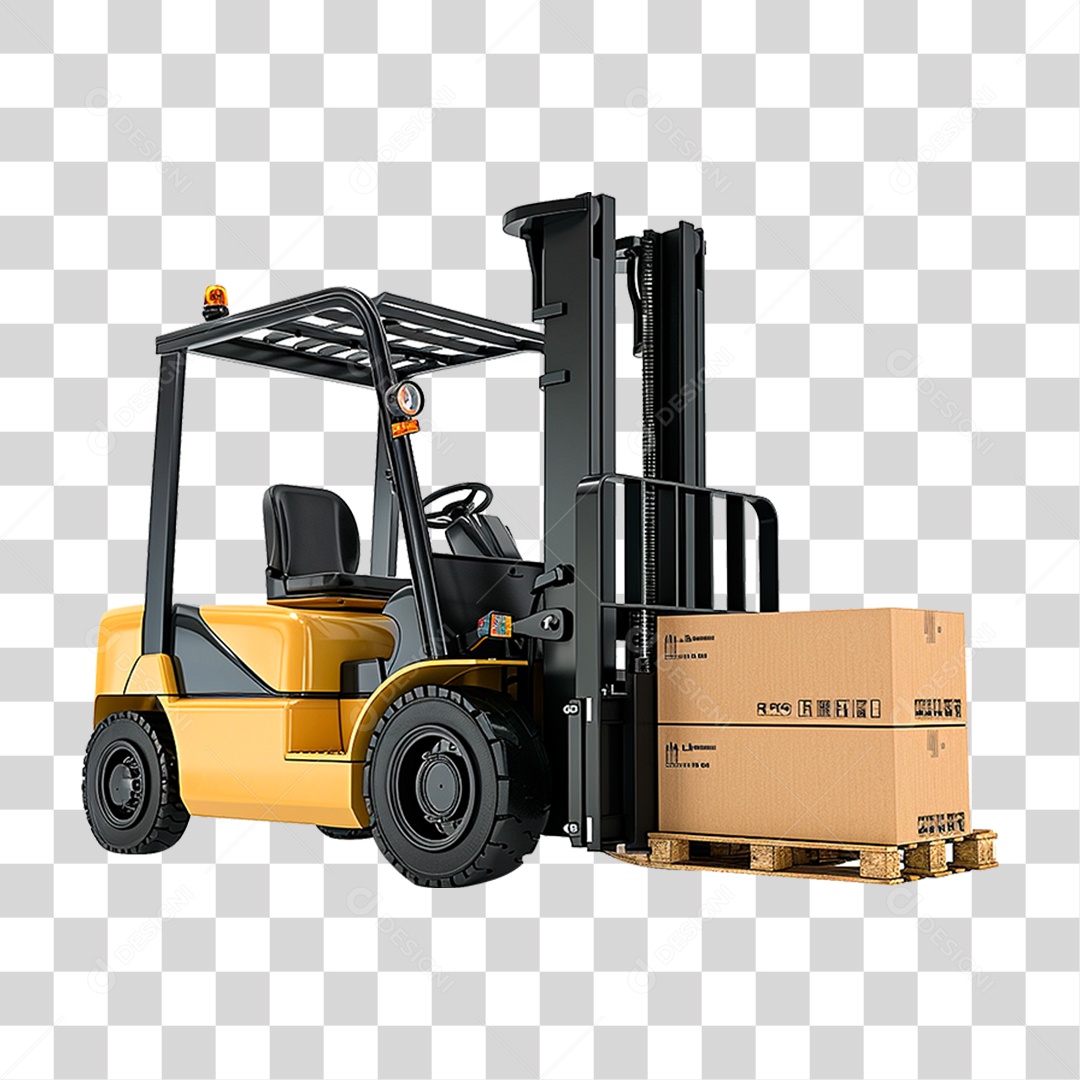 Empilhadeira Amarela PNG Transparente