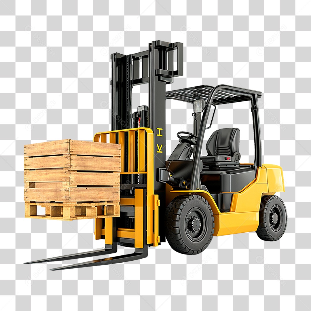 Empilhadeira Amarela PNG Transparente