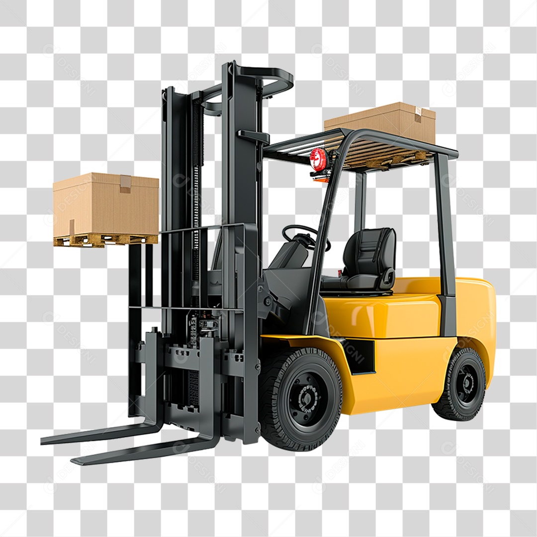 Empilhadeira Amarela PNG Transparente