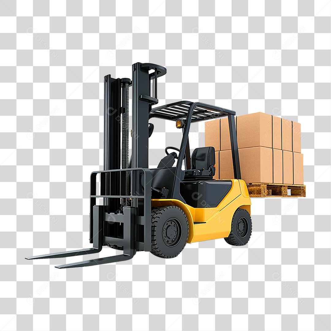 Empilhadeira Amarela PNG Transparente