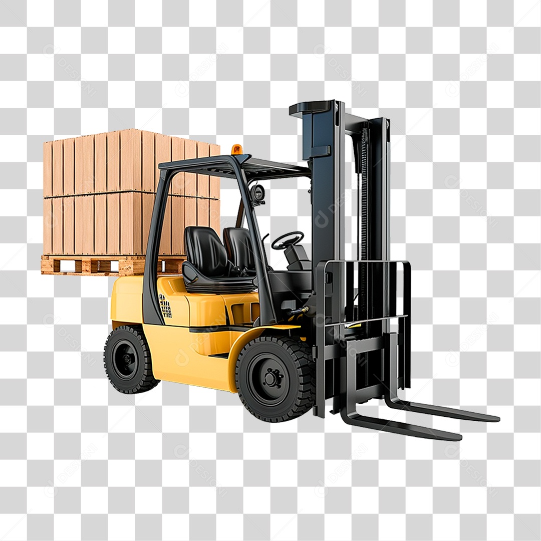 Empilhadeira Amarela PNG Transparente