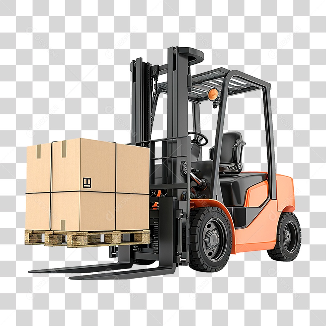 Empilhadeira Amarela PNG Transparente