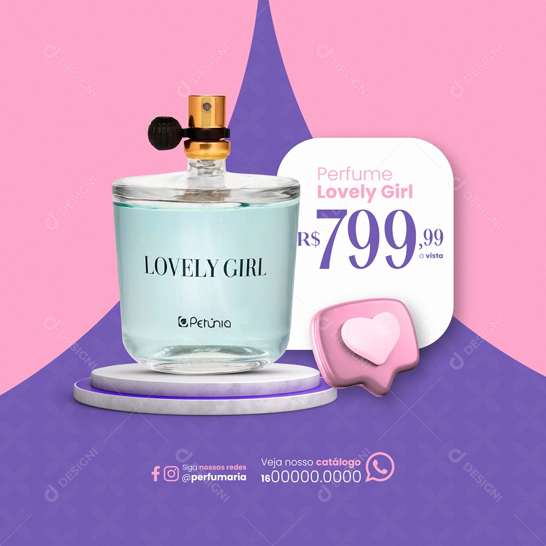 Perfumaria Perfume Lovely Girl Social Media PSD Editável