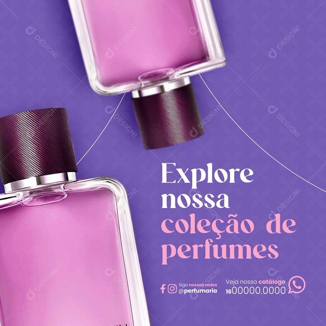 Perfumaria Explore nossa coleção de perfume Social Media PSD Editável