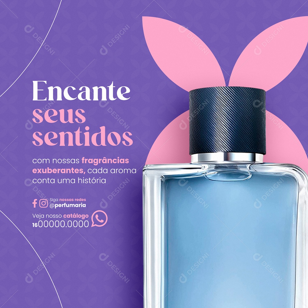 Perfumaria Encante seus sentidos Social Media PSD Editável