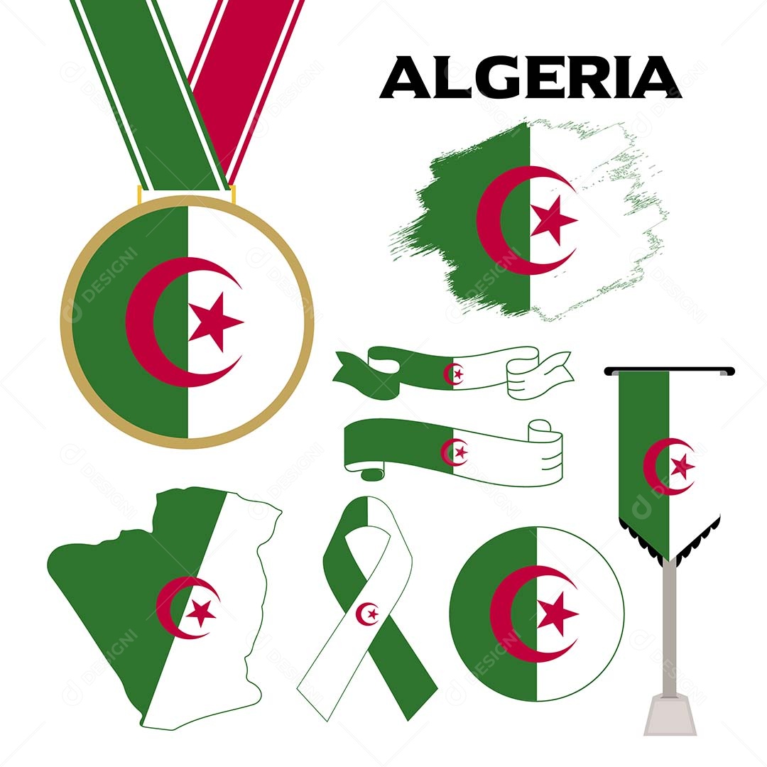 Conjunto de Bandeiras da Alegria Ilustração Vetor EPS