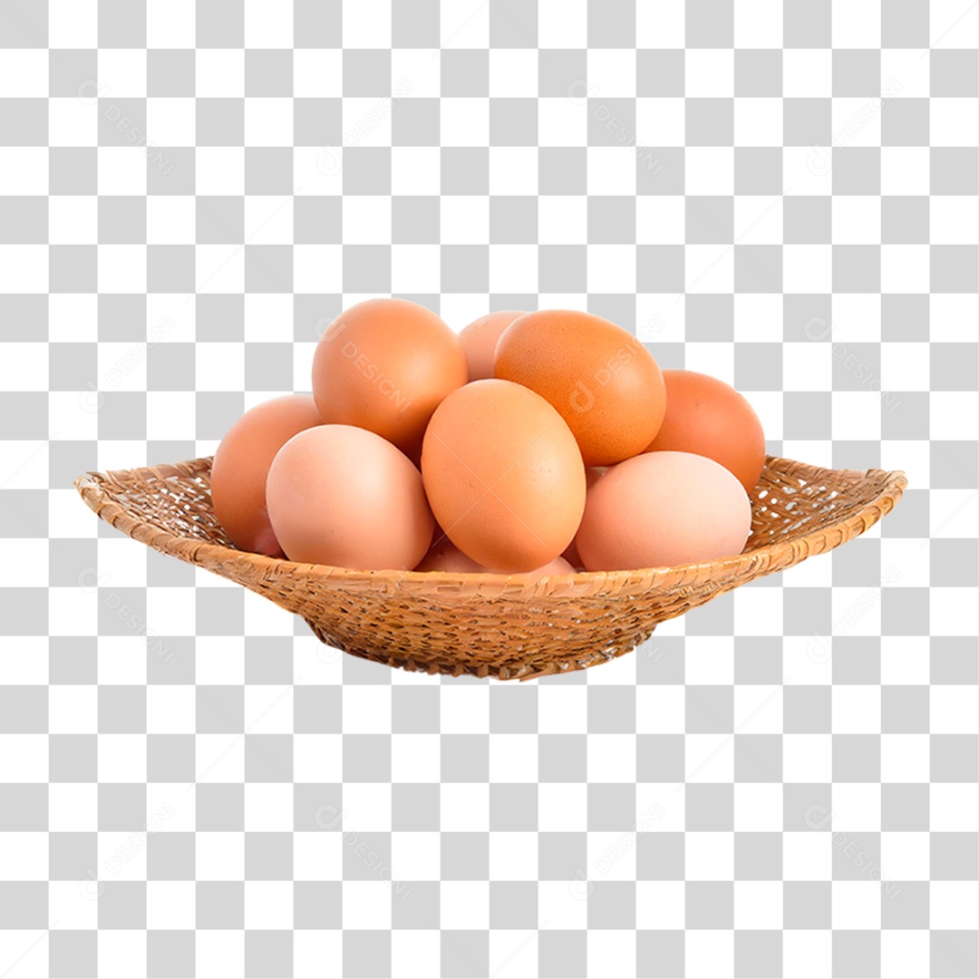 Cesta com Ovos PNG Transparente