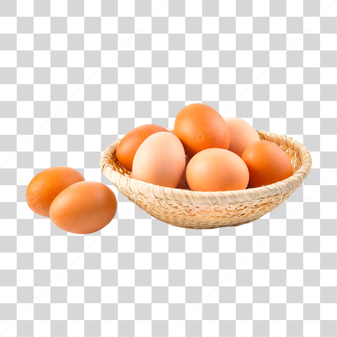 Cesta com Ovos PNG Transparente