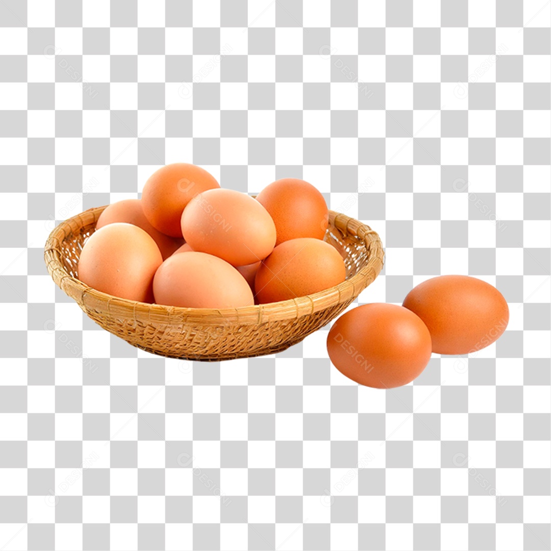 Cesta de Ovos Caipira PNG Transparente