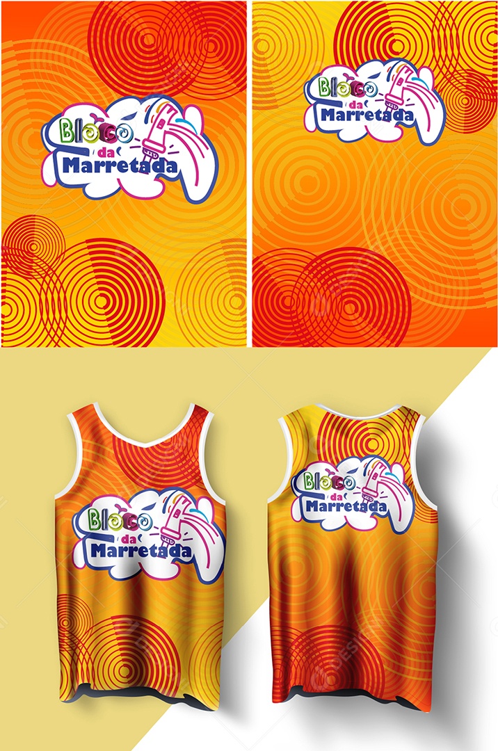 Modelo de Abadá de Carnaval Amarelo AI