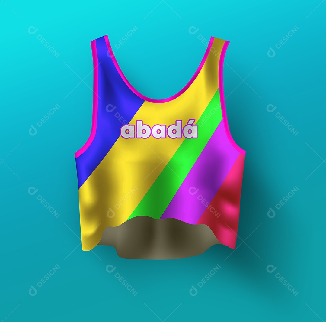 Cropped Modelo de Abadá de Carnaval Costa Mockup PSD Editável