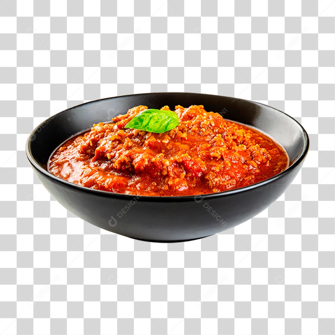 Tigela Preta de Molho Bolonhesa PNG Transparente