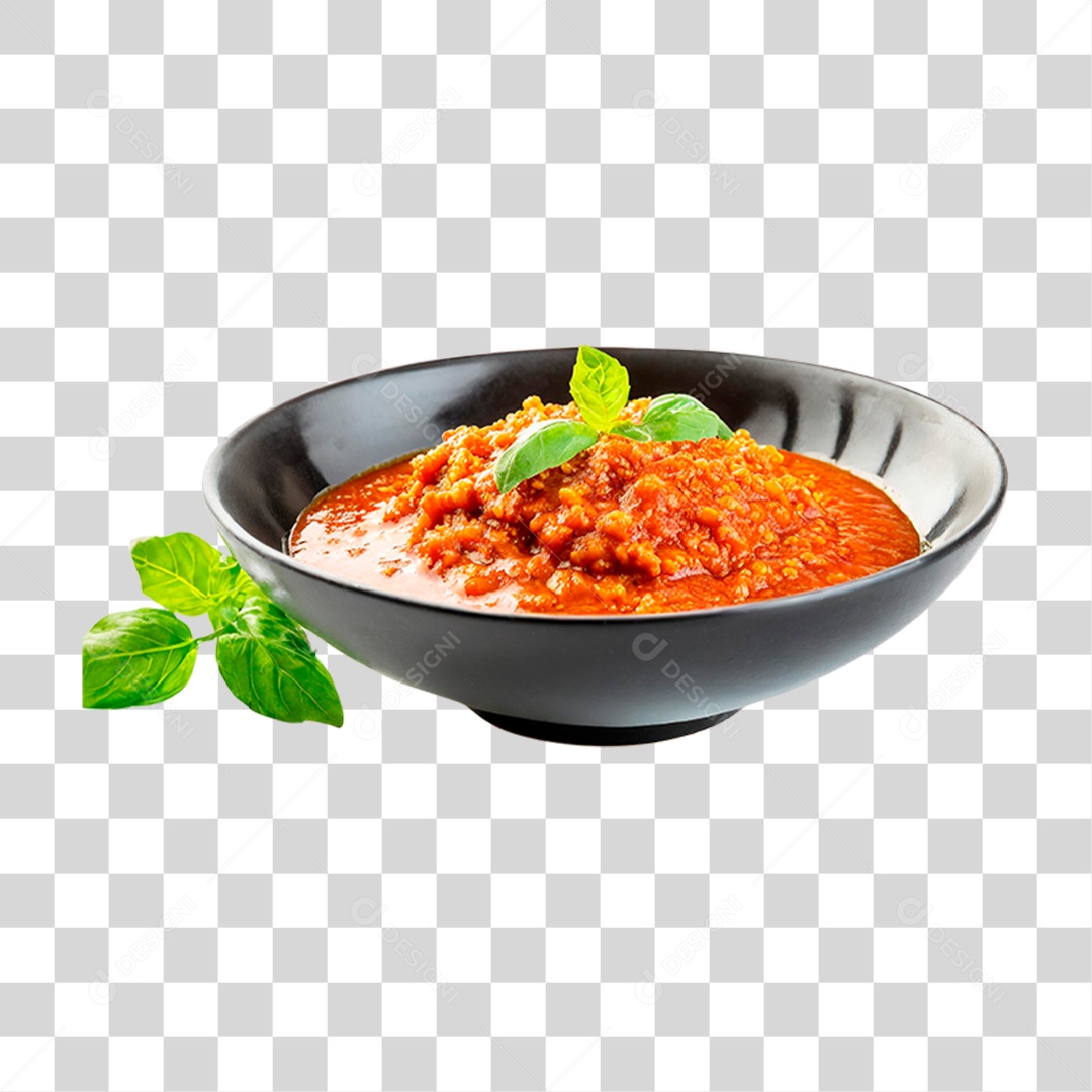 Tigela Preta de Molho Bolonhesa PNG Transparente