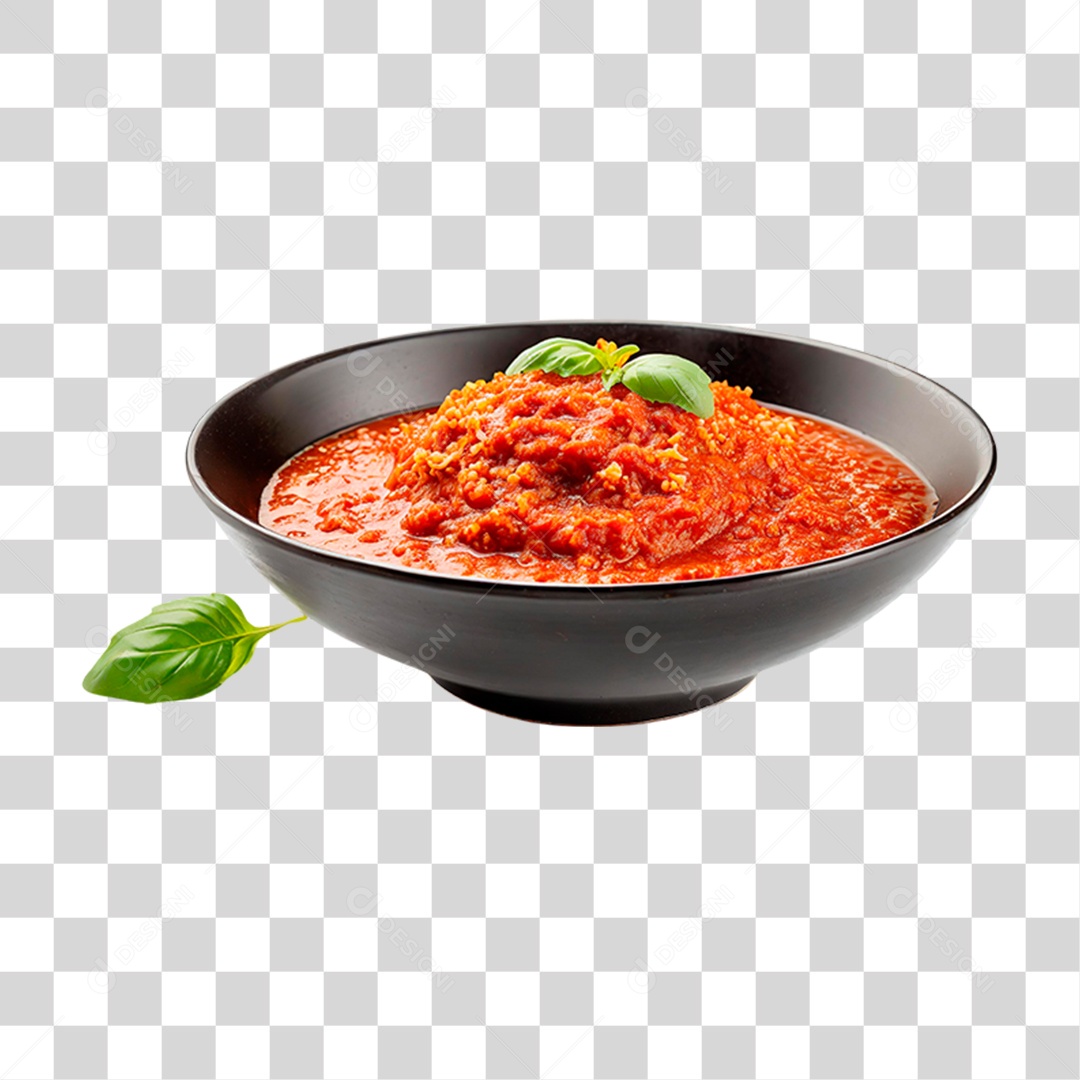 Tigela Preta de Molho Bolonhesa PNG Transparente