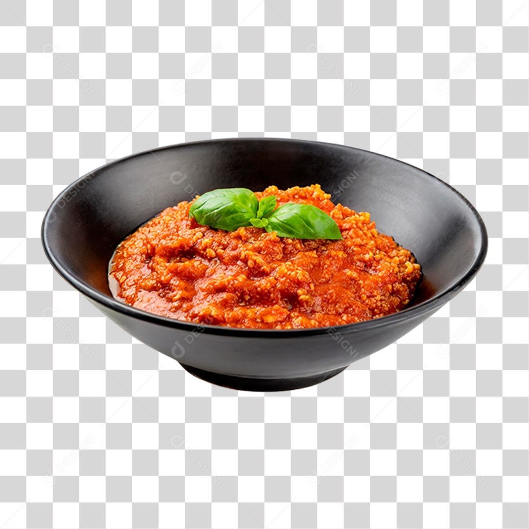 Tigela Preta de Molho Bolonhesa PNG Transparente