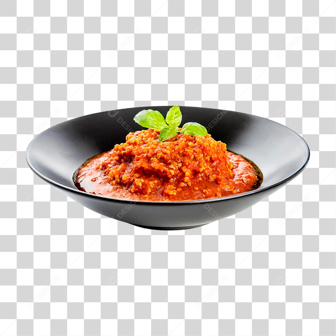Tigela Preta de Molho Bolonhesa PNG Transparente