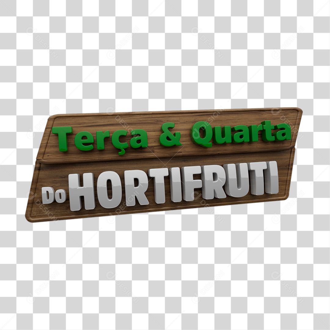 Selo 3D Terça e Quarta do Hortifruti PNG Transparente
