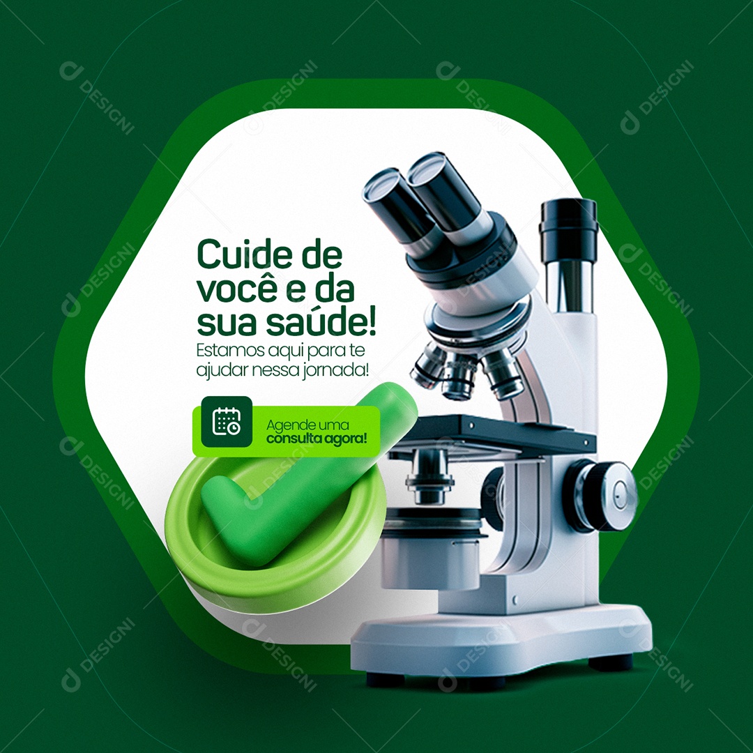 Laboratório Medico Cuide de você e da sua saúde Agende uma consulta Social Media PSD Editável