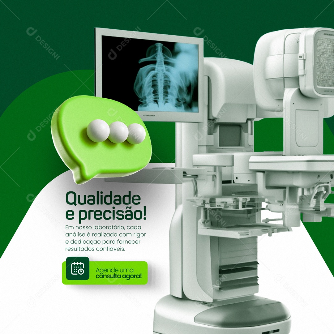 Laboratório Medico Qualidade e precisão Agende uma consulta Social Media PSD Editável
