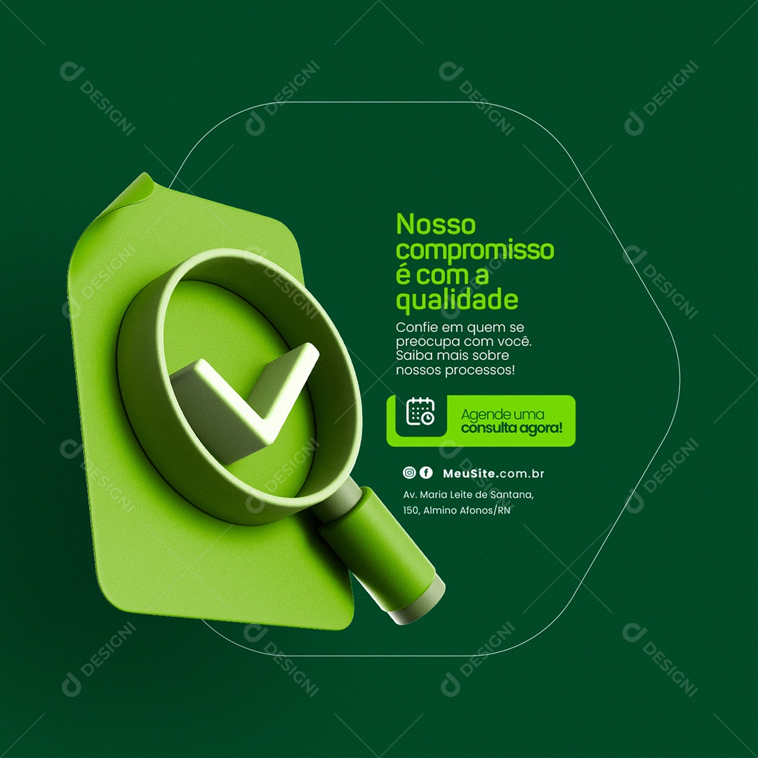 Laboratório Medico Nosso compromisso é com a qualidade Social Media PSD Editável