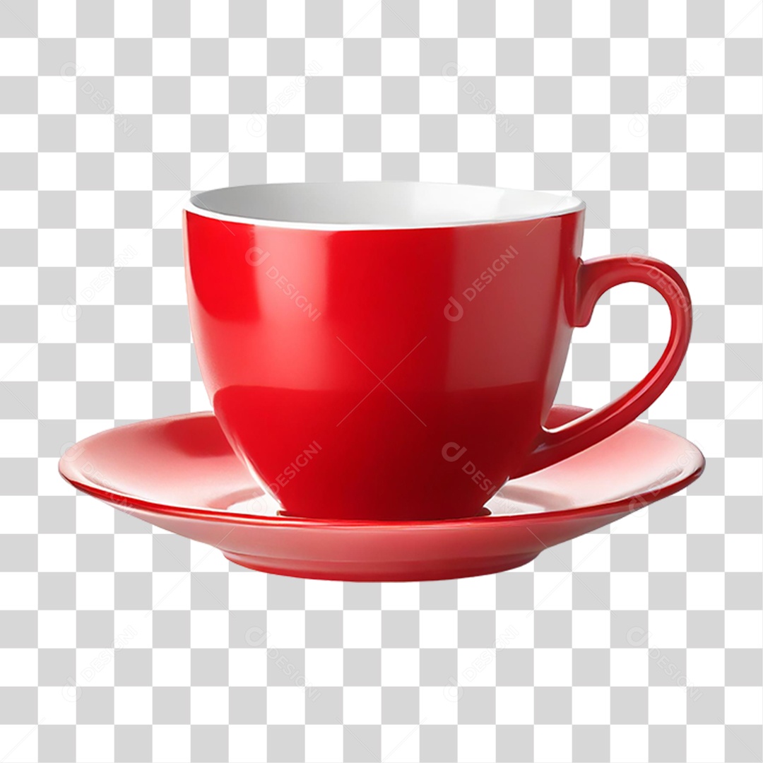 Xicara Vermelha PNG Transparente